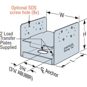 Simpson Strong-Tie ABU88Z Standoff Post Base