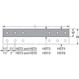 Simpson Strong-Tie HST3HDG Flat Strap Tie Hot Dipped Galvanzied